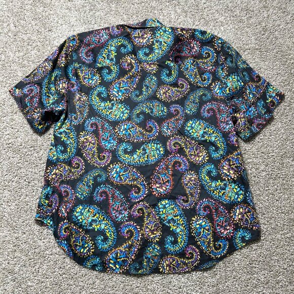 Robert Graham Men's Sz 2XL Multicolor Paisley Short Sleeve Button-Up Shirt - Picture 2 of 10
